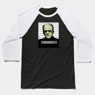 Frankenstein Mug Shot Baseball T-Shirt